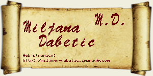 Miljana Dabetić vizit kartica